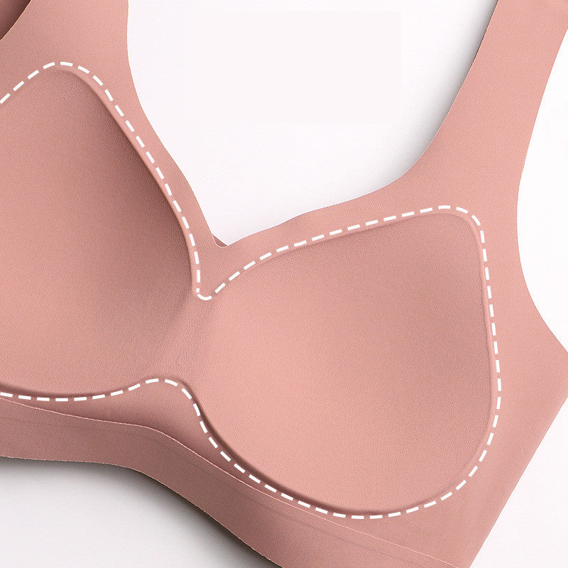 Namijiao New Air Traceless Underwear Women"s Air Rimless Bra Integrated Fixed Cup Sleeping Bra